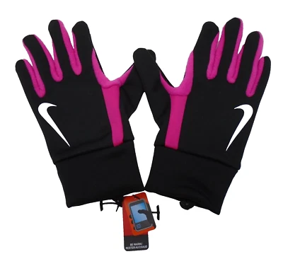Nike Women's Thermal Touch Screen Warm Gloves Womens Small Black/Vivid Pink - Image 1 of 4
