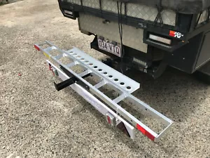 Tow Hitch Motorcycle Carrier WITH Trailer Board and Lights - Picture 1 of 11