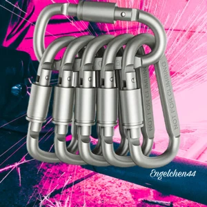 Karabiner Sicherheitsmutter Sicherheitsschloss Schraubkarabiner Schäkel Camping - Bild 1 von 13
