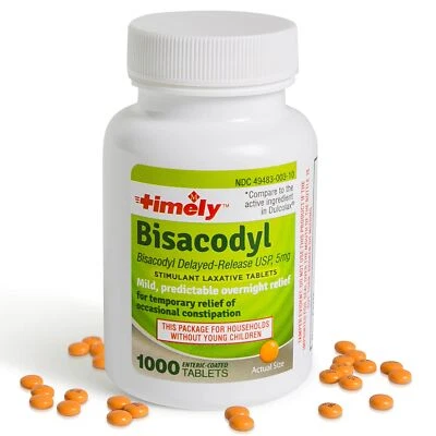 TIME-CAP LABS INC. Bisacodilo oportuno 5 mg - 1000 comprimidos - Laxantes para consti... Foto 1 de 4