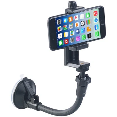 PEARL Flexibles Kamera-Stativ mit Saugfuß und Universal-Smartphone-Halterung - Bild 1 von 4