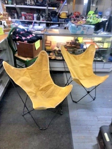 VINTAGE. MCM Butterfly Sling Chair Frame Wrought Iron Knoll Hardoy/BKF/BONET ERA Cover