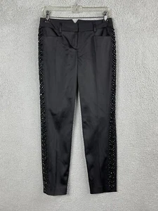 Express Design Studio dress pants women 2 black low rise beaded side trouser - Picture 1 of 15