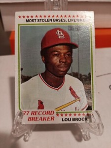 1978 Topps #1 LOU BROCK • Record Breaker RB • St. Louis Cardinals