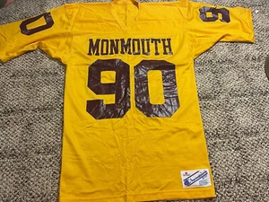 Vintage NCAA Shirt Monmouth College M 1980 #90 Football Jersey yellow champion - Picture 1 of 4
