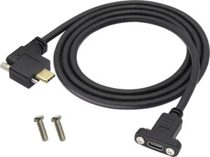 USB C Male to Female Panel Mount Extension Fast Charge Data Cable USB 3.1 10Gbps - Picture 1 of 7