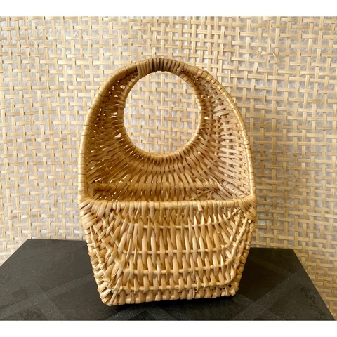 Vintage Woven Basket Plant Holder Cover