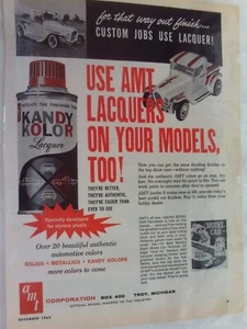 1962 AMT KANDY KOLOR LACQUER Laminated Print Ad   "FREE SHIPPING" - Picture 1 of 2