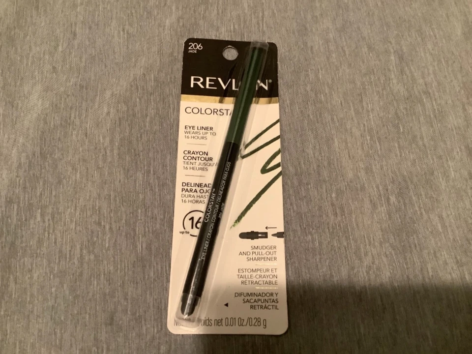 1 New Revlon Colorstay Eyeliner Pencil 206 Jade w/ Smudger & Pull Out Sharpener - Image 1 of 1
