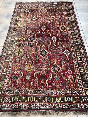 Shiraz Teppich Orient Perser Rug Rot Schurwolle Fars Nomad Qashqai Alt Vintage - Bild 1 von 4