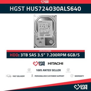 HITACHI HUS724030ALS640 3TB HDD 3.5" SAS-2 6GB/S 7.200 RPM 64MB CACHÉ - Bild 1 von 7