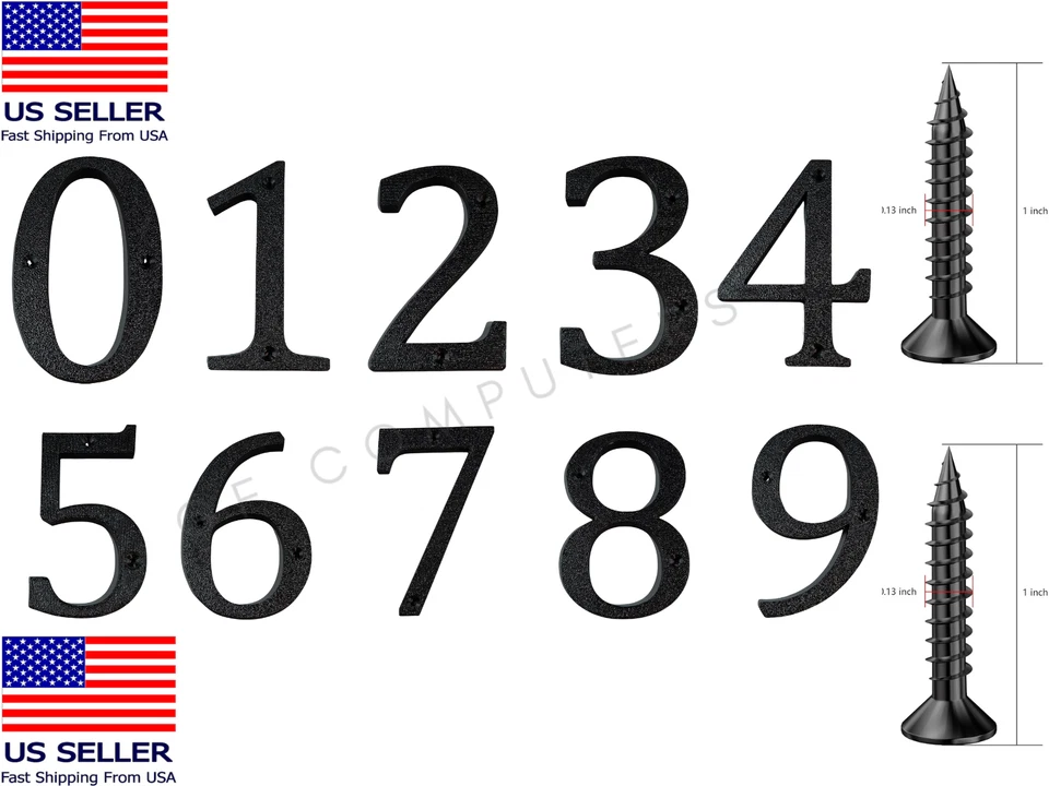 4 inch Outside Floating House Address Numbers Letters Mailbox Garage Door - Image 1 of 1