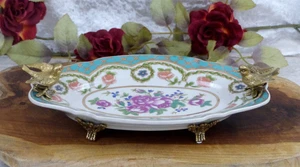 Schale Porzellan Bronze Vögel Snackschale Jugendstil Antik Stil Prunkschale Edel - Bild 1 von 6