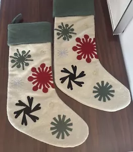 Pair Of Lucia Eames CRATE AND BARREL Sunburst Array Christmas Stockings MCM - Picture 1 of 7