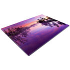 Glass Chopping Cutting Board Work Top Saver Large Purple River Sunset Nature