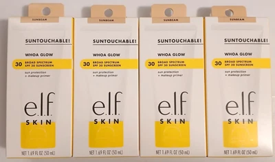 ELF Skin Whoa Glow Suntouchable Sun Protection Makeup Primer NEW Lot of 4 - Image 1 of 2