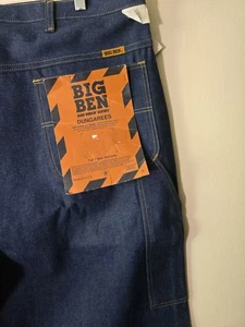 Vintage Big Ben Mens Dungarees Carpenter Work Jeans NWT Made In USA Size 46X30 - Picture 1 of 7