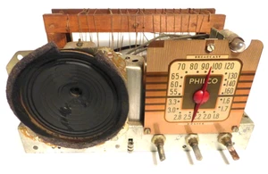 Vintage PHILCO 40-120 TABLETOP: ungeprüftes GEHÄUSE mit allen 6 Röhren & guter Stimmung - Bild 1 von 7