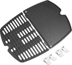 GFTIME Grillplatte 6558 Grillrost 7644 Gusseisen 32,3x21,6cm Kompatibel mit Webe - Bild 1 von 6