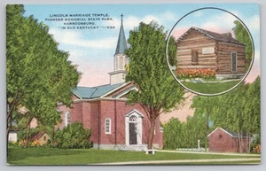 Lincoln Marriage Temple, Pioneer Memorial Park en Harrodsburg Kentucky Postal - Imagen 1 de 2
