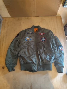 ALPHA INDUSTRIES Youth Boys MA-1 Flight Bomber Aviation Jac Patches S YM As Pic - Picture 1 of 9