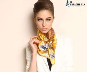 Elegant Pure Plain Silk Scarf Shawl Printing Large Square 35 1021130481 - Picture 1 of 2