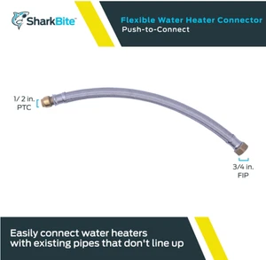 Conector calentador de agua Sharkbite 1/2 x 3/4 FIP x 18 pulgadas de longitud - Imagen 1 de 5