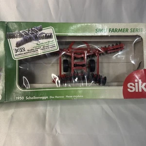 SIKU FARMER SERIES 1950 SCHEIBENEGGE DISC HARROW BOXED Die Cast 1:32 Red - Picture 1 of 18