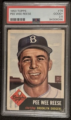 1953 Topps Peewee Reese PSA 2.5 (HOF) Brooklyn Dodgers #76 - Image 1 of 2