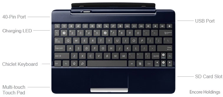 Asus Mobile Dockingstation für TF300T Transformer Pad - USB 2.0 - blau TF300T-DOCK-BL - Bild 1 von 1