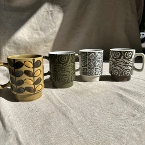 4 Vintage Otagiri Wild Flower Stoneware Mugs - The Family Stone Mug - MCM Stacks - Picture 1 of 18