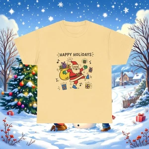 Camiseta Papá Noel Llevando Regalos | Camiseta Felices Fiestas Navidad - Imagen 1 de 33