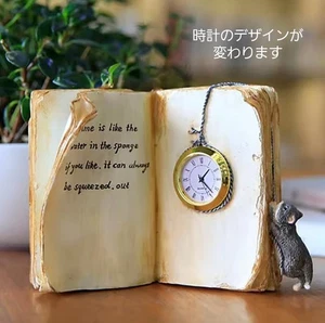 Katzenfigur Retro Katze, gebrauchte Bücher und Taschenuhr Ware Hanako - Bild 1 von 10