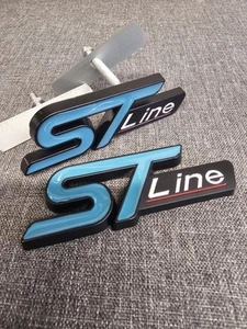 ST Line Front Rear Badge Set Kit For Ford Focus Kuga Fiesta Blue Puma Gift - Picture 1 of 6