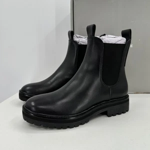 Everlane The Lug Chelsea-Boot Schwarz Größe 8,5 Damen Leder Knöchel Grobe Sohle - Bild 1 von 12