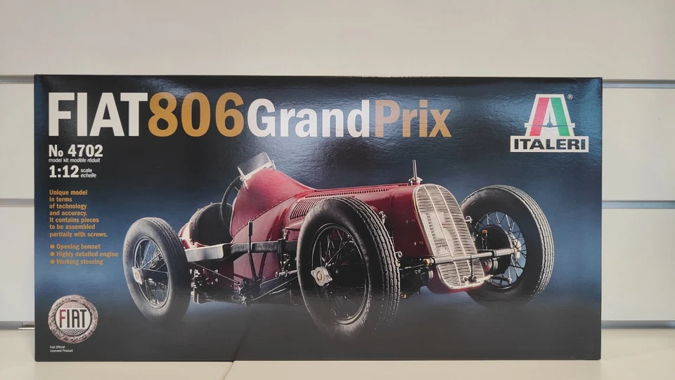Fiat 806 Gran Prix 1-12 auto d epoca da corsa F1 kit Italeri 4702 modellino - Immagine 1 di 4