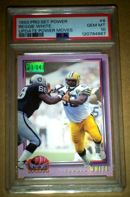 1993 Reggie White #PMUD8 Pro Set Update Power Moves PSA 10 Green Bay Packers - Image 1 of 3