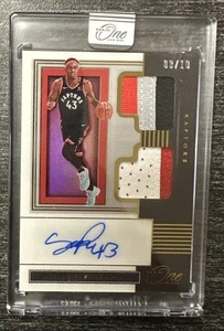PASCAL SIAKAM - 2019-20 Panini One And One Dual Patch AUTO GOLD 8/10 SSP Raptors - Picture 1 of 2