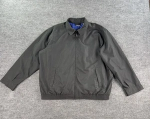 Chaps Jacket Men 2XB Black Harrington Bomber Lined Windbreaker Classic Casual - Picture 1 of 10