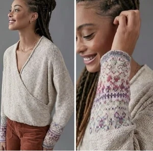Anthropologie Pilcro Knit  Sweater Women's SZ M Beige Browninsh OT - Picture 1 of 15