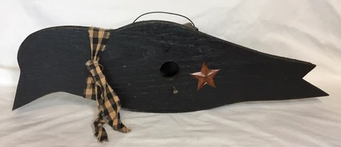 NEW 18” Rustic Vintage Style Wooden Birdhouse, Raven, Made In Lancaster PA Cover