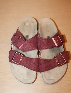 BIRKENSTOCK Arizona Rivet Wool Shearling Pink Sandals Women’s US 7 EU 38 - Picture 1 of 15