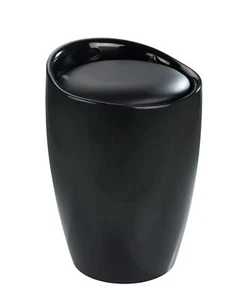 WENKO Bad Hocker CANDY Black Wäsche Korb 20 L Sack Sammler Sitz Sortierer Box WC - Bild 1 von 4