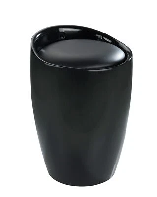 WENKO Bad Hocker CANDY Black Wäsche Korb 20 L Sack Sammler Sitz Sortierer Box WC - Bild 1 von 4