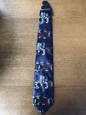 Looney Tunes Stamp Collection Tie Bugs Multi Parade Warner Brothers Blue Tie