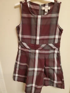 Cherokee 6X Burgandy Checks School Uniform Dress - Picture 1 of 6