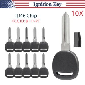 10 Replacement Transponder Ignition 46 Chip Key Uncut For 2007-2013 GMC Sierra - Picture 1 of 8