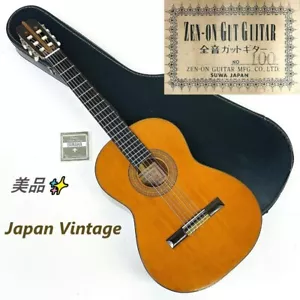 ZEN-ON No.100 Classical Gut Guitar SUWA Japan Vintage w/ Hard Case - Picture 1 of 15