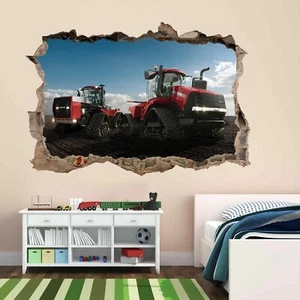 Quad Track Tractor Wall Sticker Mural Decal Plant Machinery Kids Boys Room CB4 - Picture 1 of 4