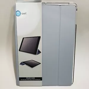 IPAD AIR 1, IPAD AIR2, & IPAD 9.7 (2017/2018) FOLIO CASE CLEAR BACK GRAY TRIFOLD - Picture 1 of 9